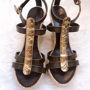 🖤SOLD🖤Louis vuitton monogram espadrille wedges
